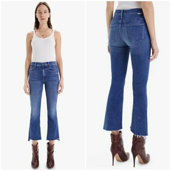 💕MOTHER💕 The Insider Crop Step Fray Jeans ~ Wish On a Star 34 NWT - Picture 1 of 16